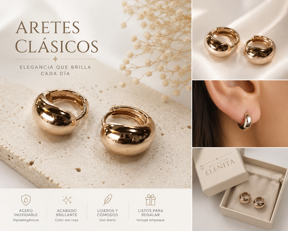 Aretes Argolla Dorada Xuping