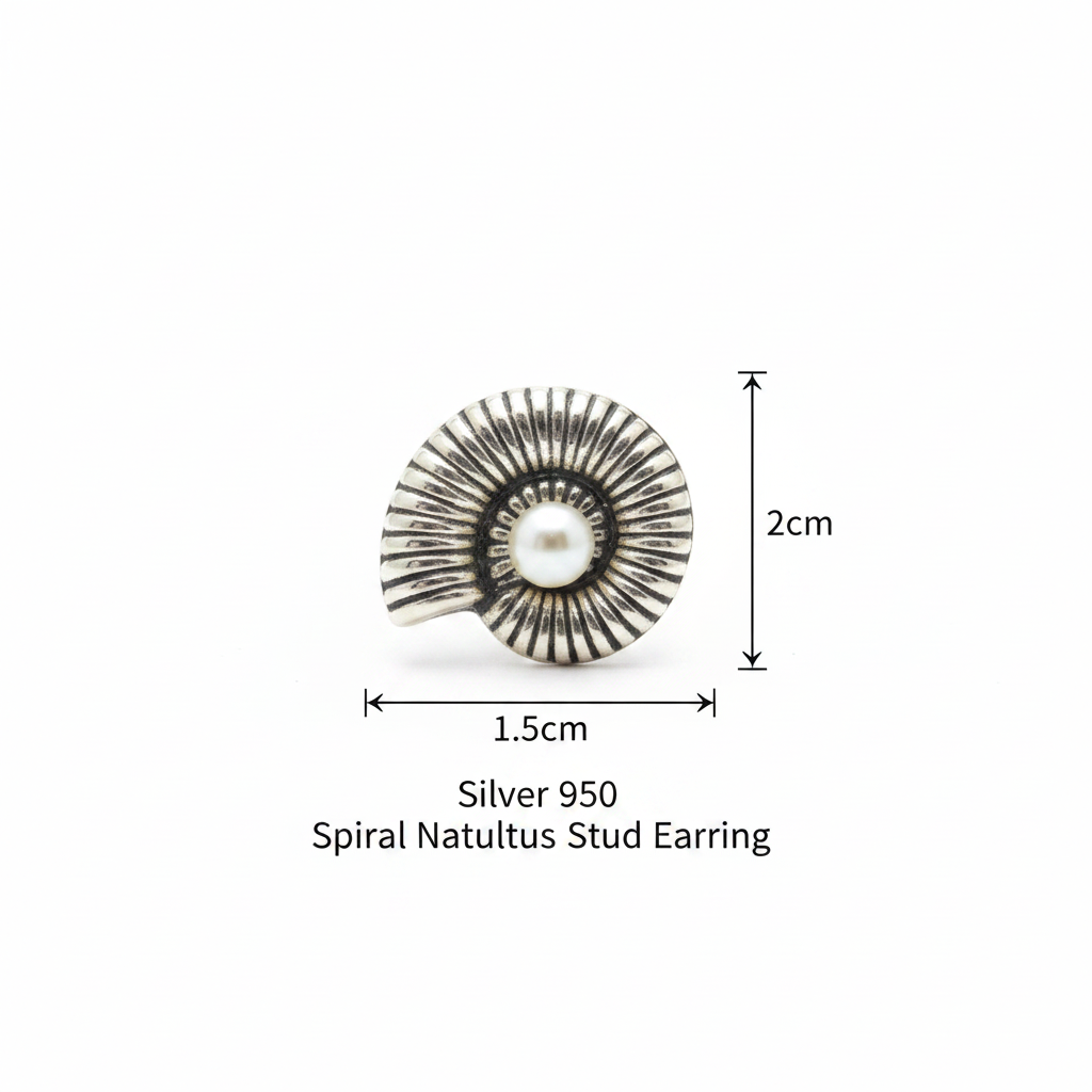 Arete Espiral con Perla del Río – Plata 950