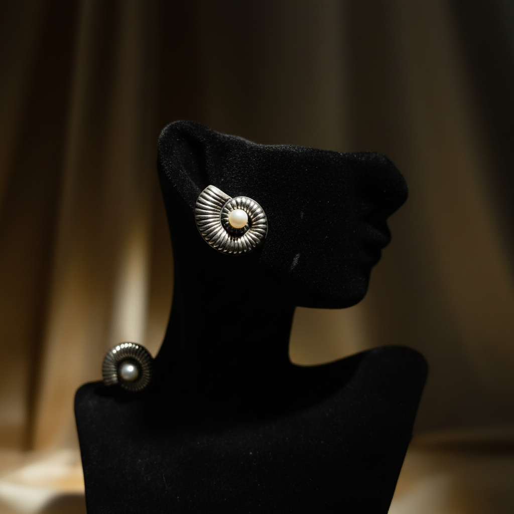 Arete Espiral con Perla del Río – Plata 950