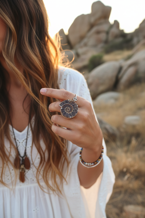 Anillo amonita lifestyle boho