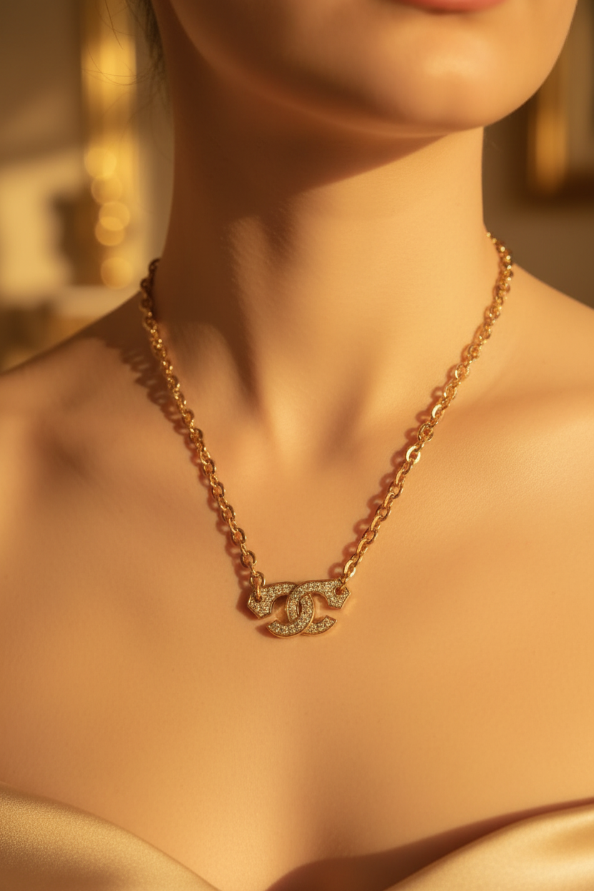 Collar CC dorado lifestyle mujer