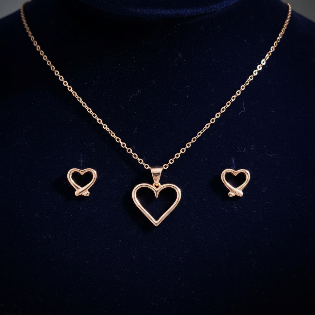 Juego corazón terciopelo azul