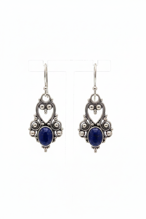 Aretes barroco lapislázuli fondo blanco