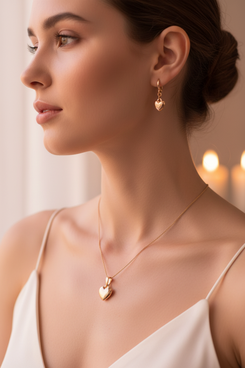 Juego corazón oro rosa lifestyle mujer