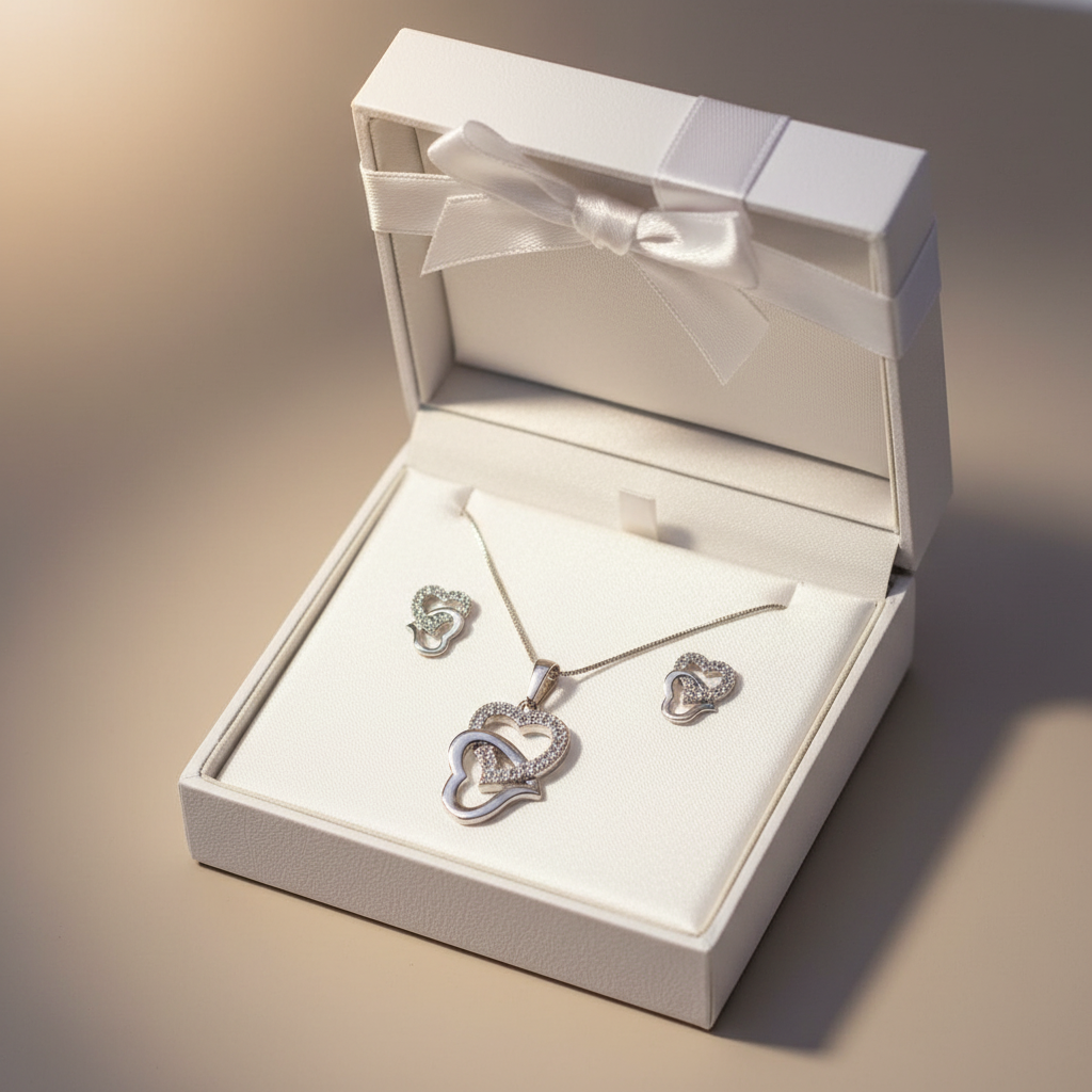 Juego doble corazón caja de regalo