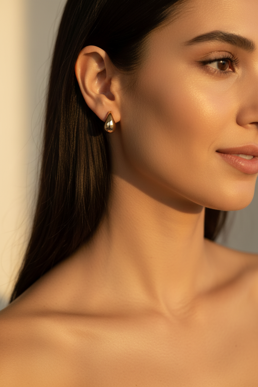 Aretes gota dorada lifestyle mujer
